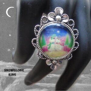 Snow Globe Ring OOAK Perfect Winter Ring...OBTUSE for Summer!